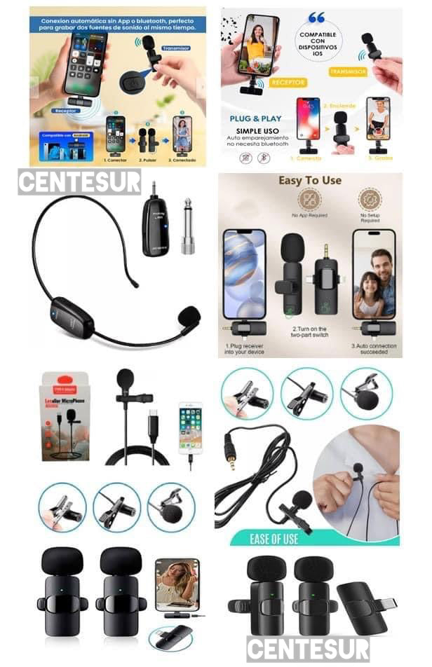 Micrófonos Solaperos Inalámbricos TC Aux Jack Plug