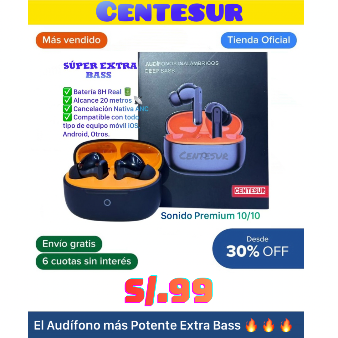 Audífono Bluetooth Extra Bass