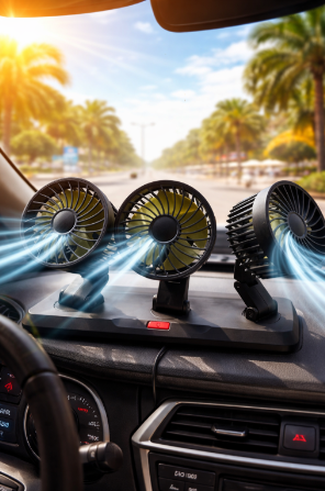 ❄️ VENTILADOR TRIPLE 12V 360°- FRÍO AL INSTANTE PARA TU AUTO 🚗🔥